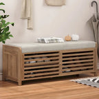 Banc de rangement style persiennes, blanc délavé / expresso / bleu marine / gris / blanc, 1 place