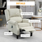 Fauteuil de relaxation massant avec fonction chauffante et repose-pieds, blanc, lin, 1 place
