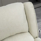 Fauteuil de relaxation massant avec fonction chauffante et repose-pieds, blanc, lin, 1 place
