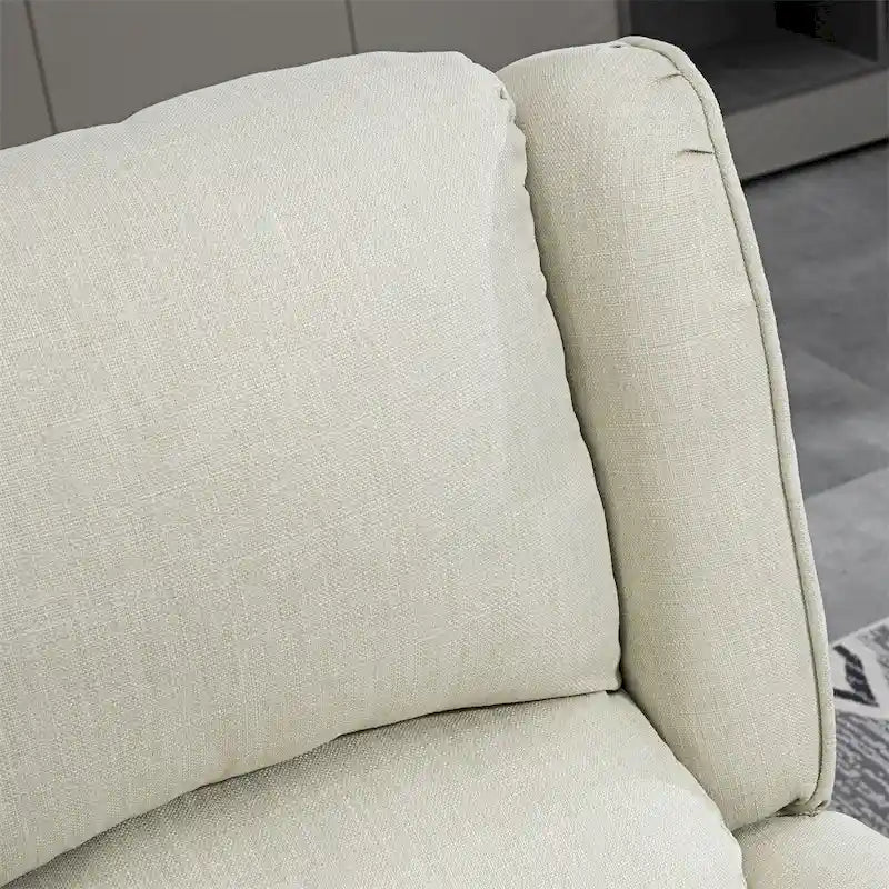 Fauteuil de relaxation massant avec fonction chauffante et repose-pieds, blanc, lin, 1 place