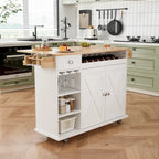 Chariot de cuisine roulant avec plateau en bois massif, casier à vin et tiroir, blanc, style moderne