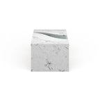 Table basse effet marbre avec insert en verre, blanc/gris, version standard ou LED, salon