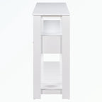 Console en MDF et pin avec 4 tiroirs et 2 étagères, noir/blanc/bleu marine, style classique
