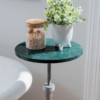Table à boisson réglable en hauteur, Argent et Vert / Doré et Sable, Dessus en marbre, 1 personne
