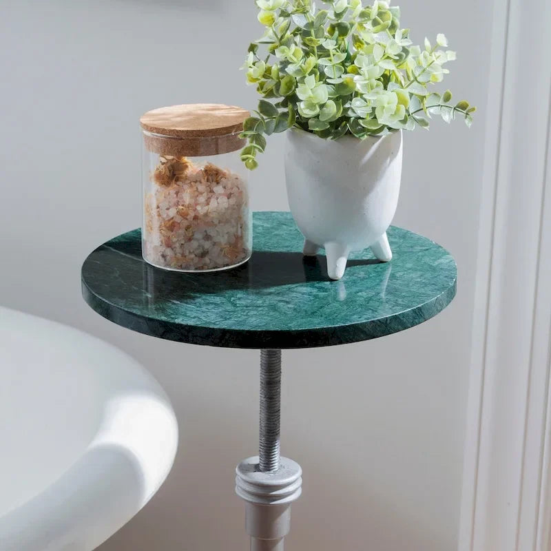 Table à boisson réglable en hauteur, Argent et Vert / Doré et Sable, Dessus en marbre, 1 personne
