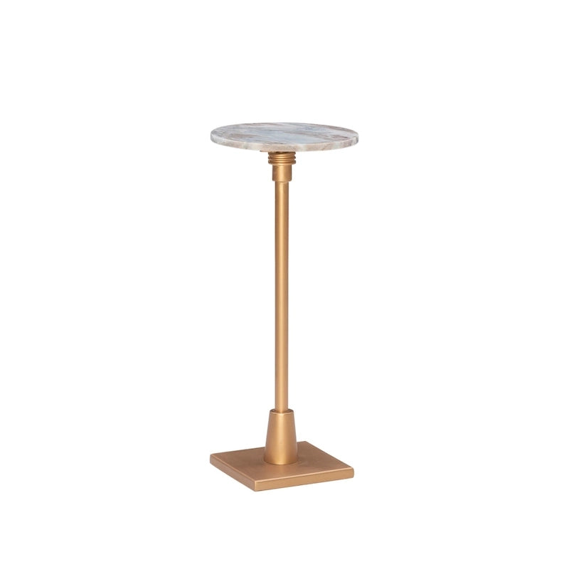 Table à boisson réglable en hauteur, Argent et Vert / Doré et Sable, Dessus en marbre, 1 personne
