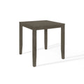 Table à manger carrée à hauteur de comptoir en bois d'hévéa massif, gris, style ferme moderne, 4 personnes