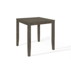 Table à manger carrée à hauteur de comptoir en bois d'hévéa massif, gris, style ferme moderne, 4 personnes