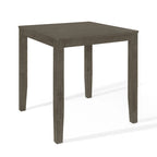 Table à manger carrée à hauteur de comptoir en bois d'hévéa massif, gris, style ferme moderne, 4 personnes