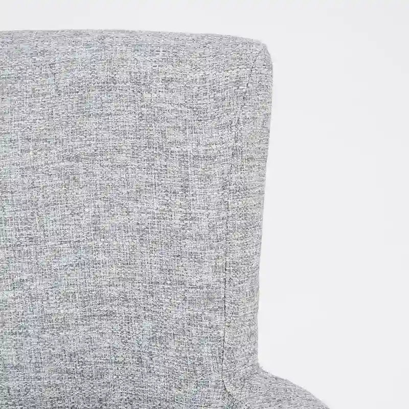 Chaise de salle à manger capitonnée avec accoudoirs, Gris, Clous décoratifs, 1 personne