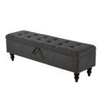 Banc de rangement capitonné, beige/bleu/gris, pour 1 personne, chambre ou salon