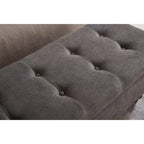 Banc de rangement capitonné, beige/bleu/gris, pour 1 personne, chambre ou salon