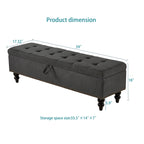 Banc de rangement capitonné, beige/bleu/gris, pour 1 personne, chambre ou salon