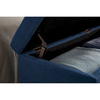 Banc de rangement capitonné, beige/bleu/gris, pour 1 personne, chambre ou salon