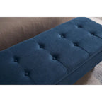 Banc de rangement capitonné, beige/bleu/gris, pour 1 personne, chambre ou salon