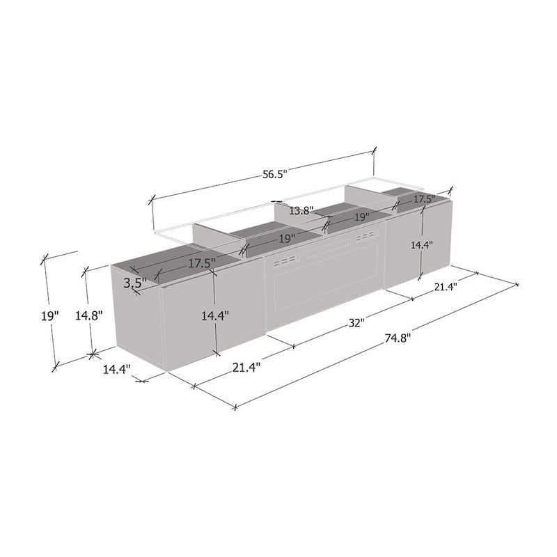 Meuble TV avec cheminée électrique, Blanc / Noir / Blanc-Gris / Blanc-Noir, Style moderne, Convient aux téléviseurs jusqu'à 85"