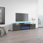 Meuble TV avec cheminée électrique, Blanc / Noir / Blanc-Gris / Blanc-Noir, Style moderne, Convient aux téléviseurs jusqu'à 85"