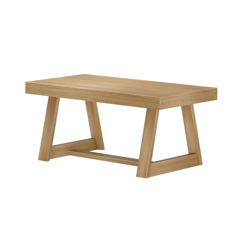 Table basse rectangulaire en pin, finition blonde / coquille / noix de pécan / brossée blanc côtier, style campagnard