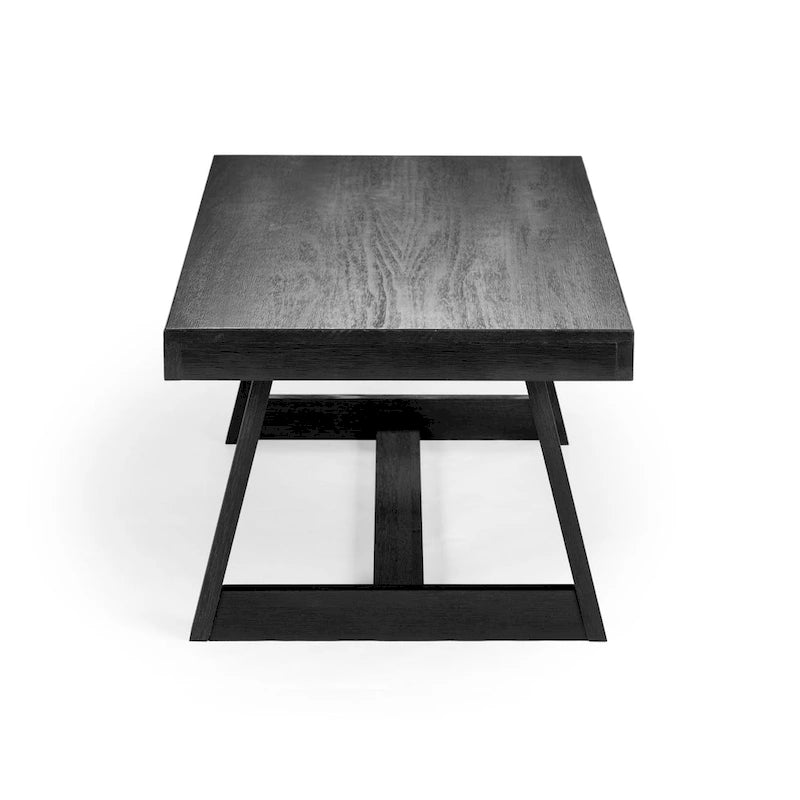 Table basse rectangulaire en pin, finition blonde / coquille / noix de pécan / brossée blanc côtier, style campagnard