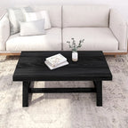 Table basse rectangulaire en pin, finition blonde / coquille / noix de pécan / brossée blanc côtier, style campagnard