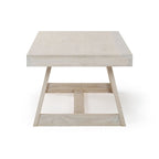 Table basse rectangulaire en pin, finition blonde / coquille / noix de pécan / brossée blanc côtier, style campagnard