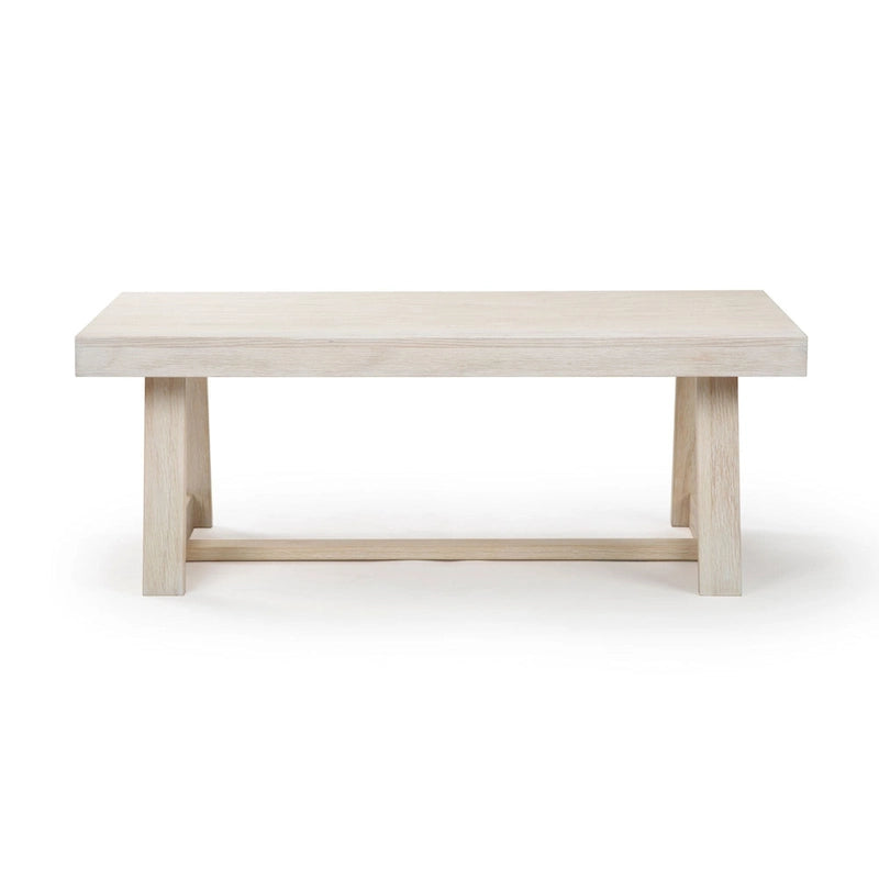 Table basse rectangulaire en pin, finition blonde / coquille / noix de pécan / brossée blanc côtier, style campagnard