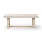 Table basse rectangulaire en pin, finition blonde / coquille / noix de pécan / brossée blanc côtier, style campagnard