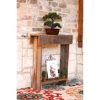 Table murale étroite rustique peinte à la main, Blanc / Rouge / Argent / Marron / Bleu / Noir, Finition vieillie, 1 personne