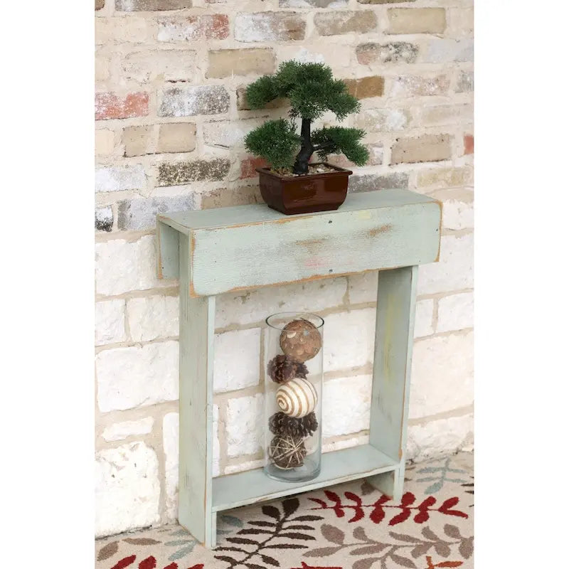 Table murale étroite rustique peinte à la main, Blanc / Rouge / Argent / Marron / Bleu / Noir, Finition vieillie, 1 personne