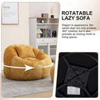 Fauteuil poire en chenille avec pouf et oreiller, Noir / Gris foncé / Gris / Bleu marine / Orange / Rose / Beige / Moutarde, 1 à 2 personnes