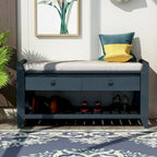 Banc de rangement d'entrée en pin avec tiroirs, Gris délavé / Blanc / Vieux pin / Bleu / Espresso, 1-2 personnes