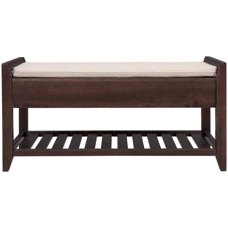 Banc de rangement d'entrée en pin avec tiroirs, Gris délavé / Blanc / Vieux pin / Bleu / Espresso, 1-2 personnes
