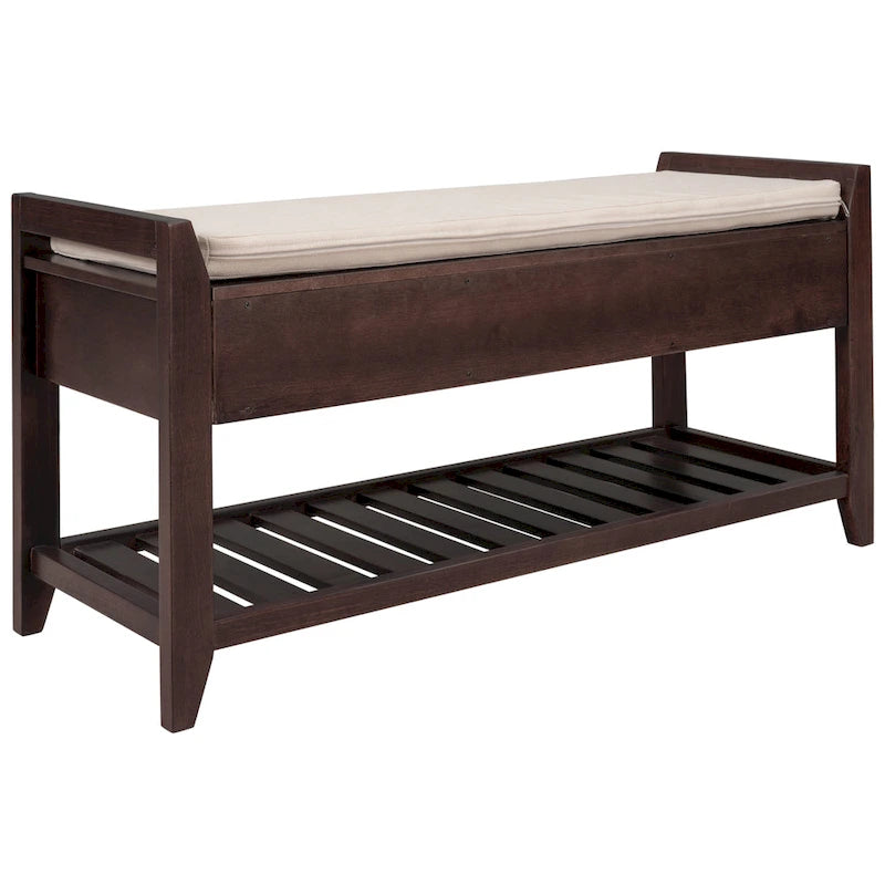Banc de rangement d'entrée en pin avec tiroirs, Gris délavé / Blanc / Vieux pin / Bleu / Espresso, 1-2 personnes