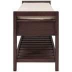 Banc de rangement d'entrée en pin avec tiroirs, Gris délavé / Blanc / Vieux pin / Bleu / Espresso, 1-2 personnes