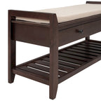 Banc de rangement d'entrée en pin avec tiroirs, Gris délavé / Blanc / Vieux pin / Bleu / Espresso, 1-2 personnes