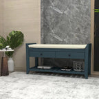 Banc de rangement d'entrée en pin avec tiroirs, Gris délavé / Blanc / Vieux pin / Bleu / Espresso, 1-2 personnes