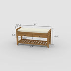 Banc de rangement d'entrée en pin avec tiroirs, Gris délavé / Blanc / Vieux pin / Bleu / Espresso, 1-2 personnes