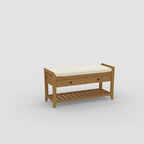 Banc de rangement d'entrée en pin avec tiroirs, Gris délavé / Blanc / Vieux pin / Bleu / Espresso, 1-2 personnes