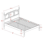 Lit plateforme en bois de pin massif avec poteaux tournés, Blanc / Moka / Java, Jumeau / Complet / Grand lit