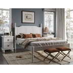 Lit plateforme en bois de pin massif avec poteaux tournés, Blanc / Moka / Java, Jumeau / Complet / Grand lit