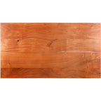 Table basse angulaire en bois massif, bois naturel/noir, silhouette bloc, style moderne