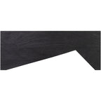 Table basse angulaire en bois massif, bois naturel/noir, silhouette bloc, style moderne