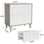 Meuble de rangement latéral à 2 tiroirs, blanc/marron, rangement pour bureau à domicile