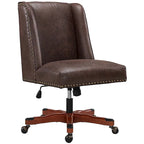 Chaise de bureau pivotante rembourrée avec garniture cloutée et roulettes, plusieurs couleurs, style traditionnel, 1 personne