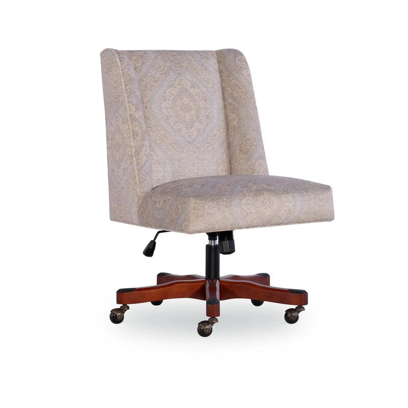 Chaise de bureau pivotante rembourrée avec garniture cloutée et roulettes, plusieurs couleurs, style traditionnel, 1 personne