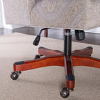 Chaise de bureau pivotante rembourrée avec garniture cloutée et roulettes, plusieurs couleurs, style traditionnel, 1 personne