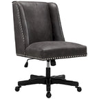 Chaise de bureau pivotante rembourrée avec garniture cloutée et roulettes, plusieurs couleurs, style traditionnel, 1 personne