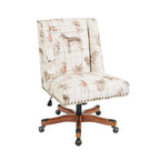 Chaise de bureau pivotante rembourrée avec garniture cloutée et roulettes, plusieurs couleurs, style traditionnel, 1 personne