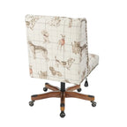 Chaise de bureau pivotante rembourrée avec garniture cloutée et roulettes, plusieurs couleurs, style traditionnel, 1 personne
