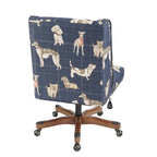 Chaise de bureau pivotante rembourrée avec garniture cloutée et roulettes, plusieurs couleurs, style traditionnel, 1 personne
